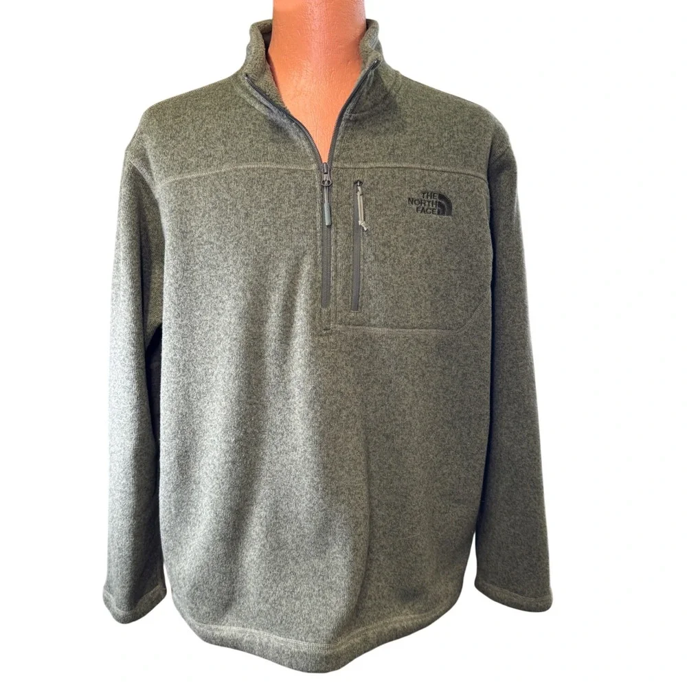 The North Face Mens Gordon Lyons 1/4 Zip Fleece Pullover Olive Green XL NF00CUA8